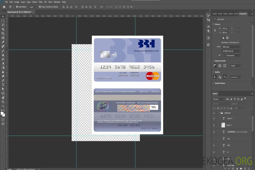 Carte Mastercard de la Banque BRH d'Haïti template Carte Mastercard de la Banque BRH d'Haïti template